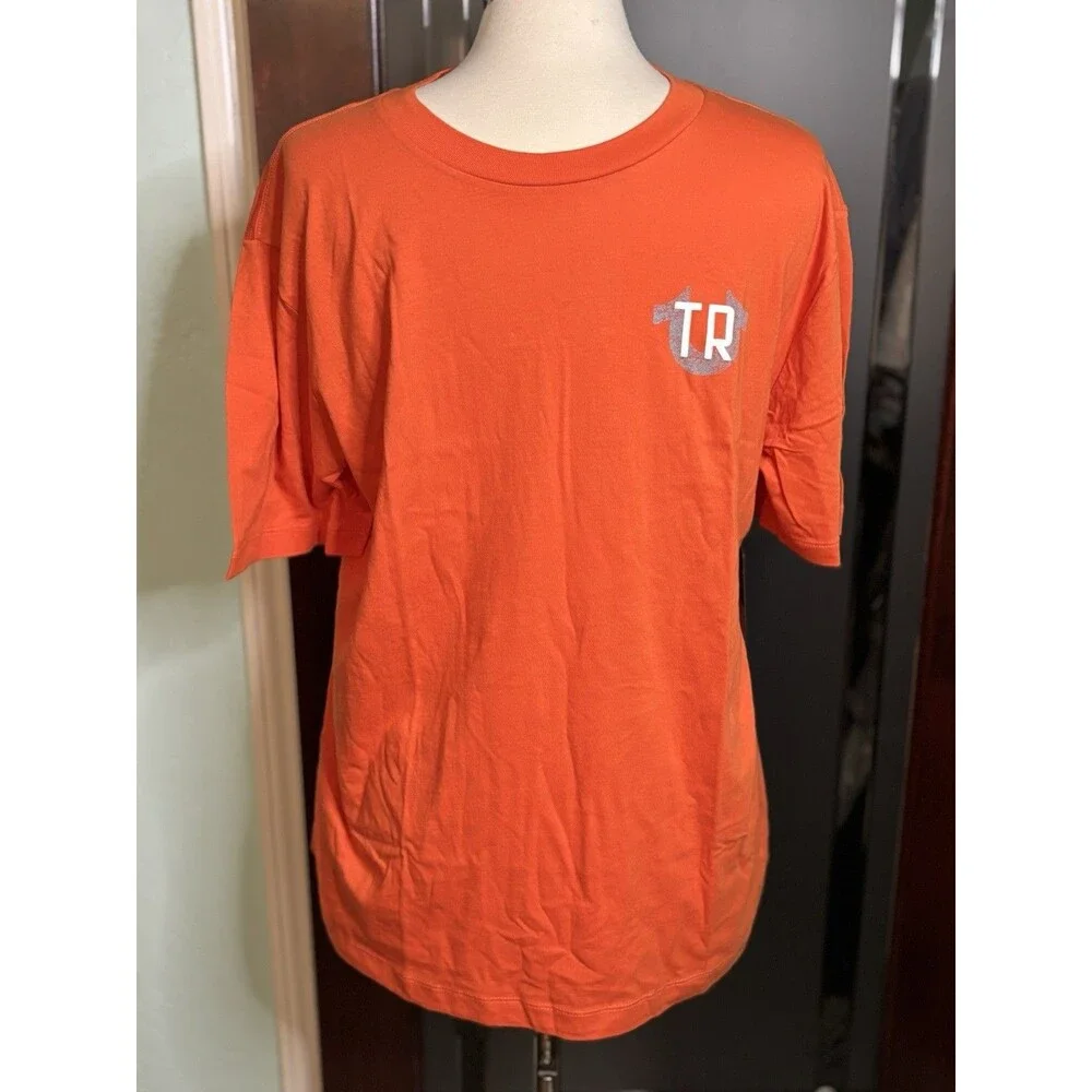 New Men’s True Region Orange Puff Print Logo Tee Size XL Retail &62